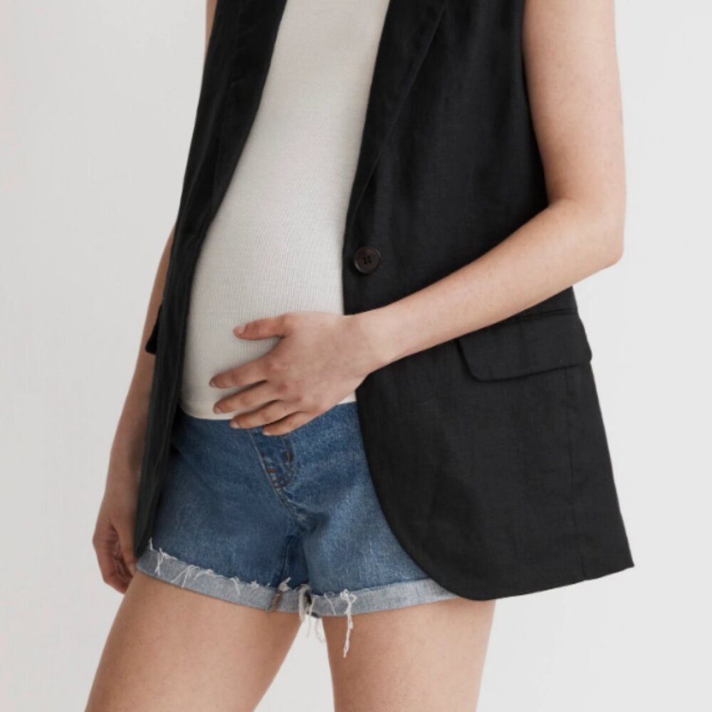 Madewell Maternity Over-The-Belly Denim Shorts in Coeling Wash - Picture 3 of 9